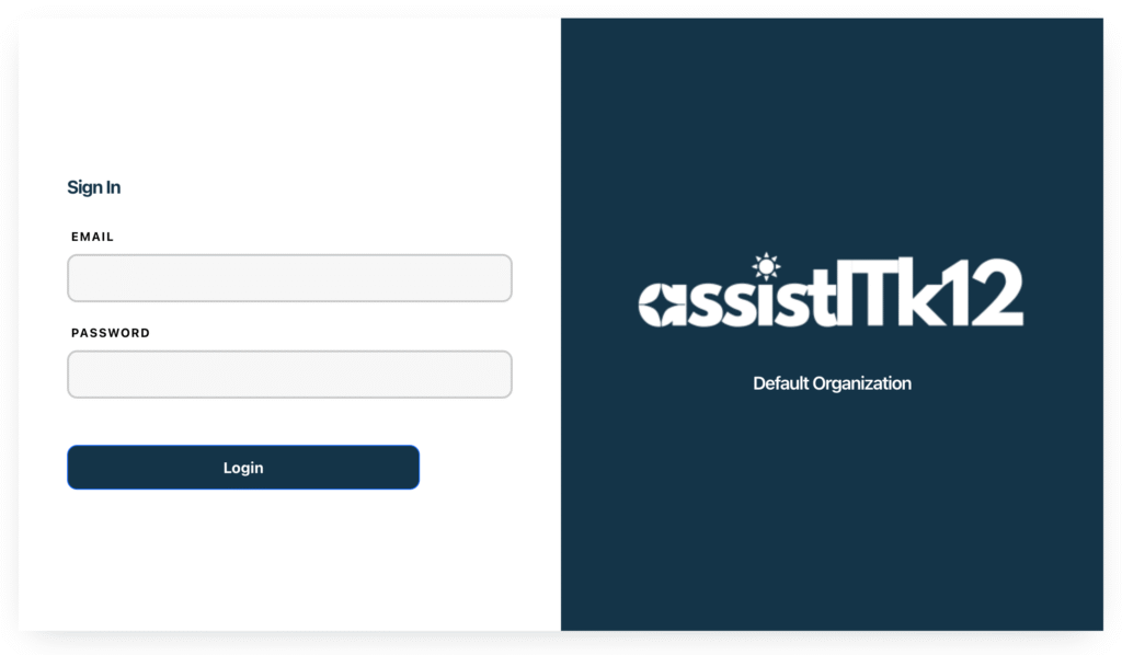 AssistITk12 sign-in screen
